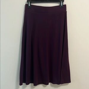 Lands' End Women’s Skirt XS purple stretchy midi 100% cotton all occasion